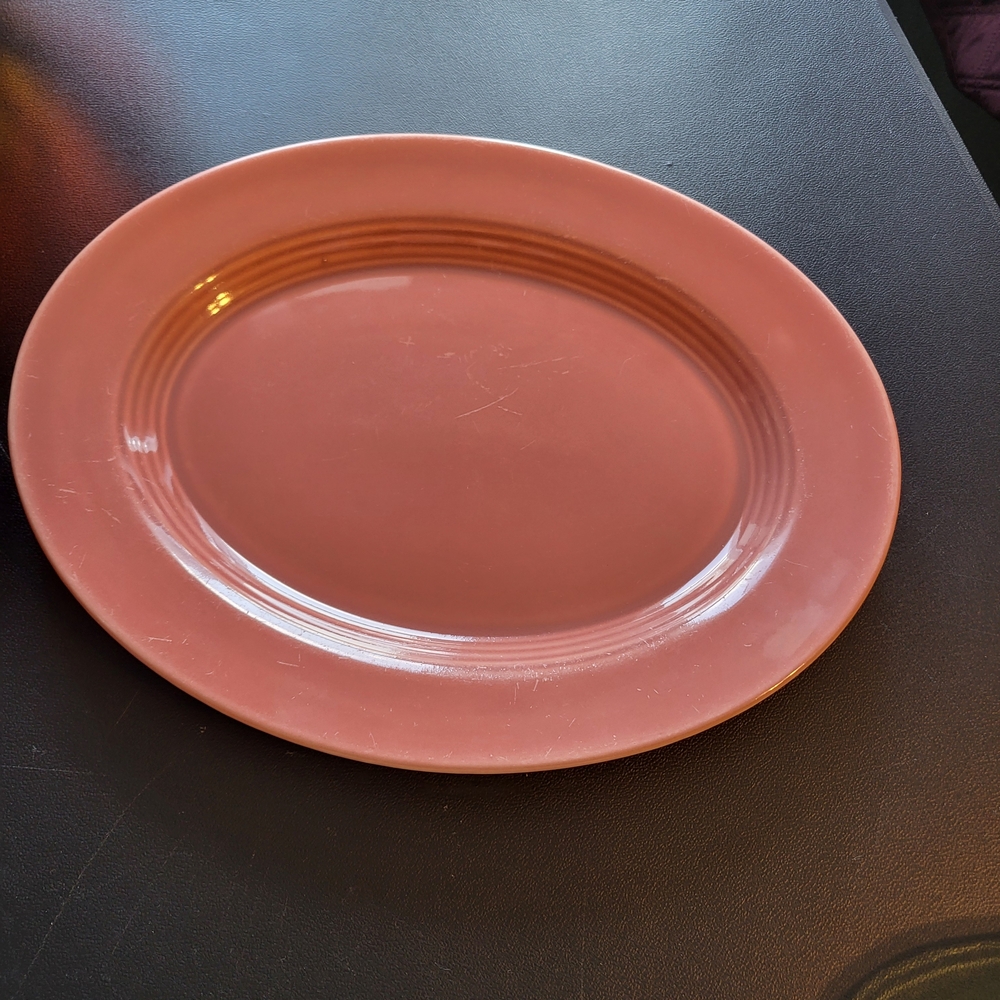 Homer Laughlin Fiestaware Vintage Rose Oval Platter 11.5 Inch